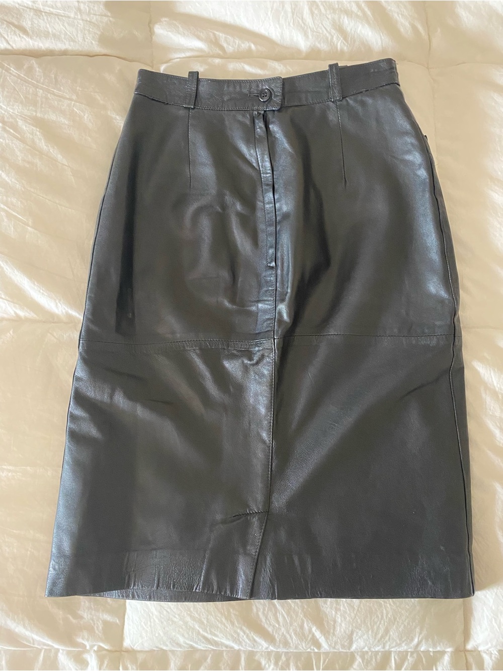 Vintage Gucci Black Leather Pencil Skirt